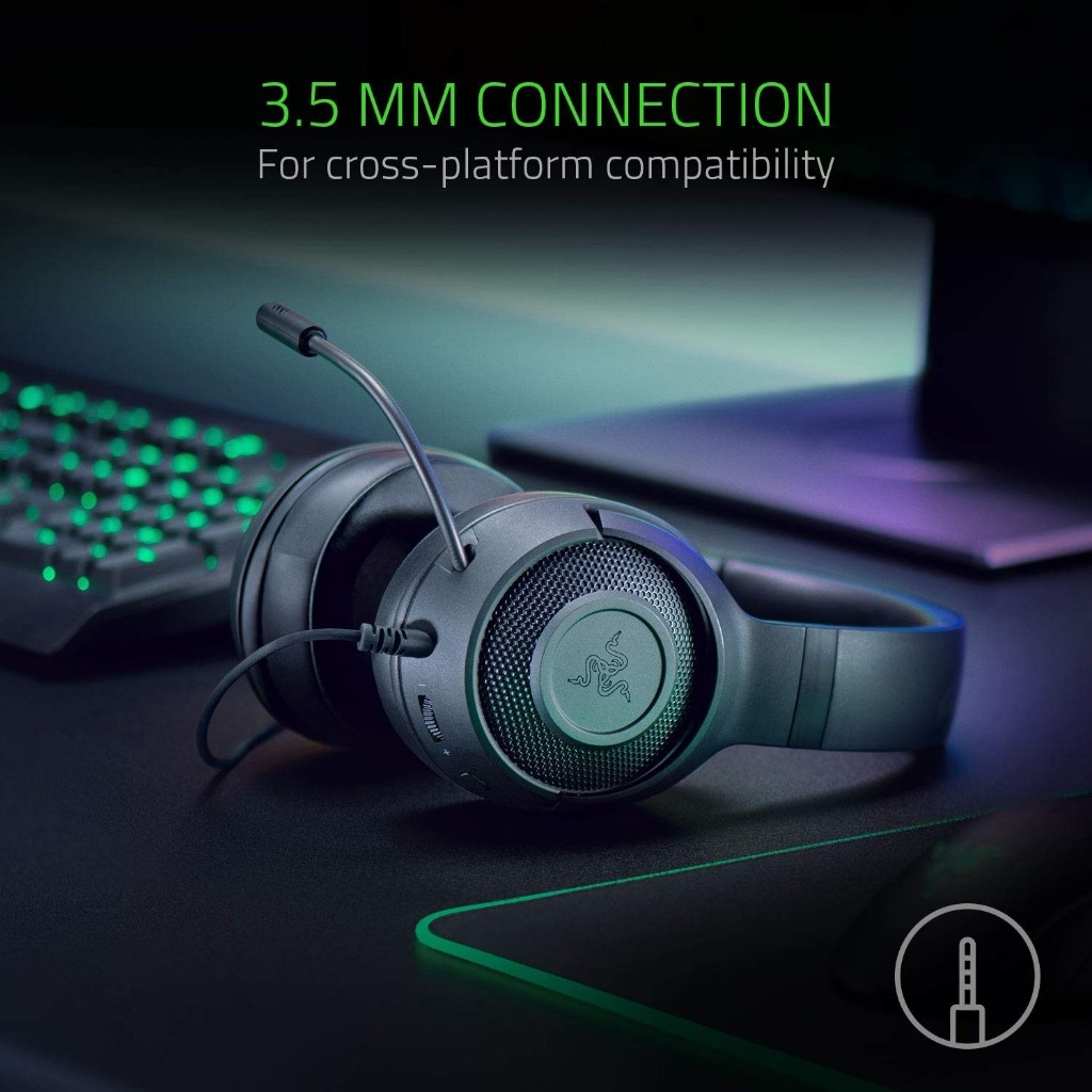 🎧Razer Kraken X Essential- Tai nghe Gaming Razer Jack 3.5mm Âm Vòm 7.1, Mic Chống Ồn, Siêu Nhẹ | BigBuy360 - bigbuy360.vn