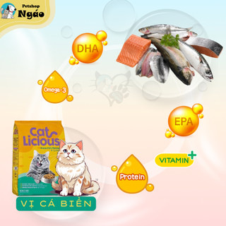 Cat Licious gói 1kg vị Cá Biển - Hạt khô dành cho mèo trưởng thành