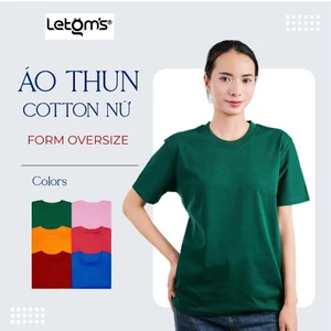 Áo Thun Basic Oversize Nữ Cotton Cao Cấp, Đủ Màu, Phù Hợp Mọi Phong Cách