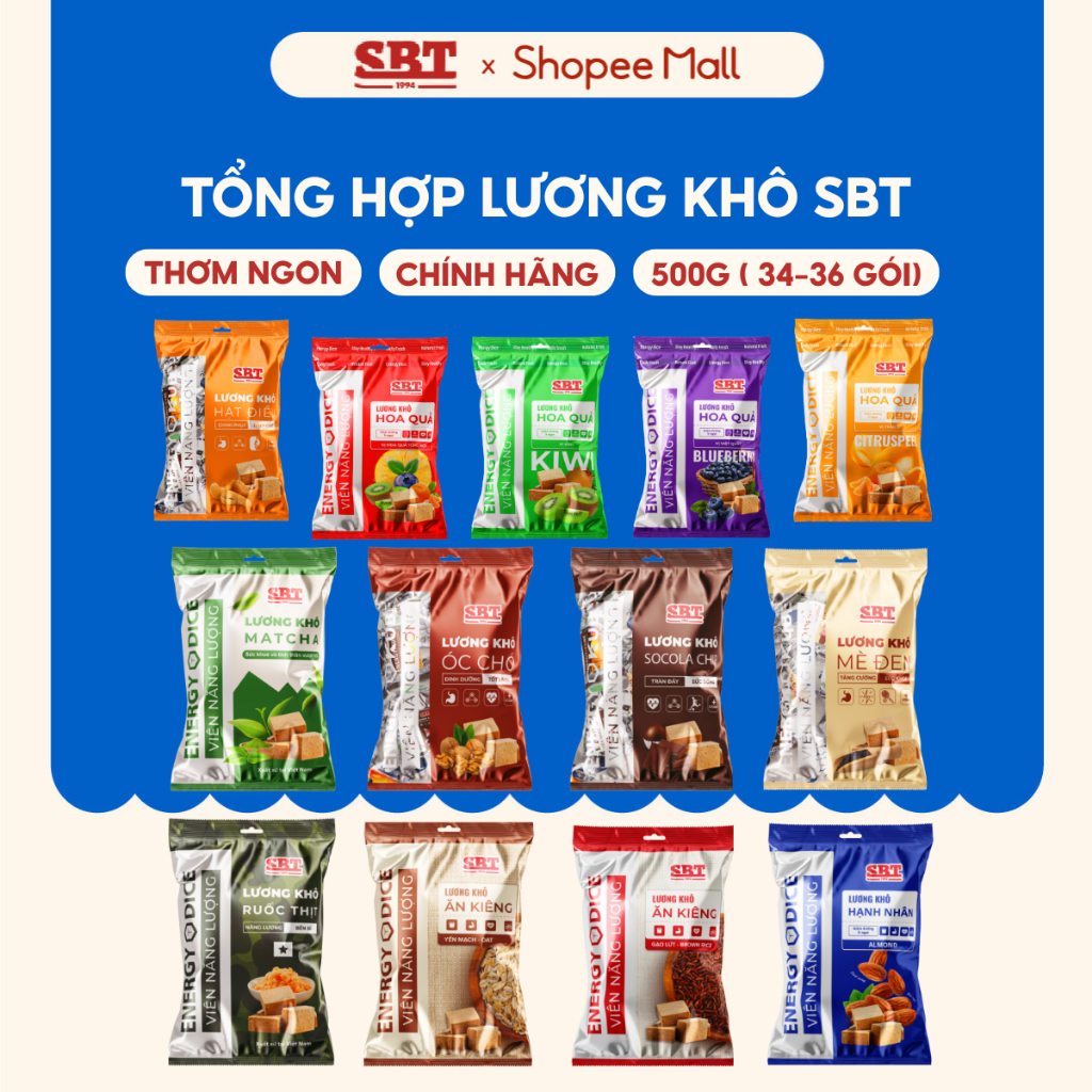 Thanh Năng Lượng Khô SBT Gói 500gr Cung Cấp Dinh Dưỡng Vượt Trội – Lương Khô Chính Hãng SBT