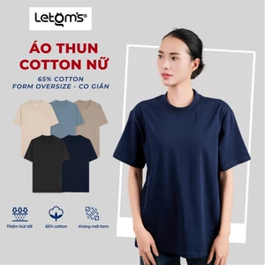 Áo Phông Nữ Form Rộng Cotton 2C, Nhiều Tông Màu, Nhẹ Mát, Phong Cách Hàn Quốc