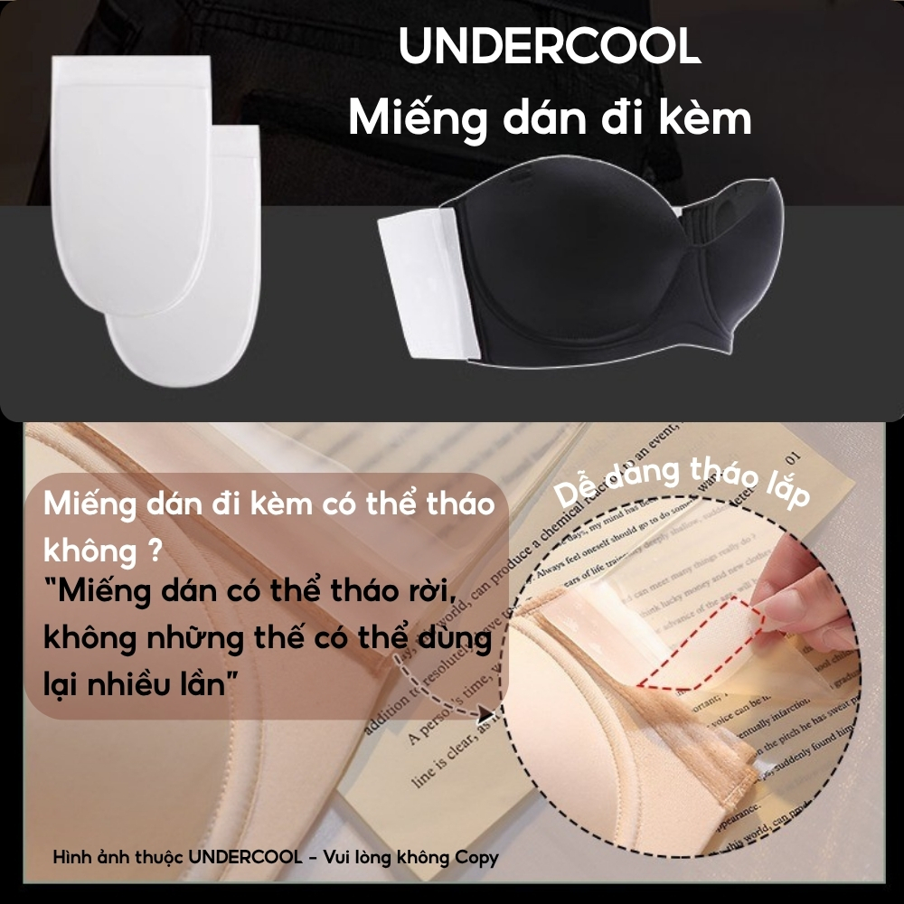 Áo Lót Nữ Su Đúc Cúp Ngang Nâng Ngực - Gom Ngực UNDERCOOL, Không Dây Hở Lưng Tạo Khe Áo Lót Chống Tụt AL79