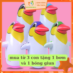 Lật Đật bơm hơi (từ 3 con tặng 1 bơm) hình Chim Cánh Cụt cực đáng yêu cho bé