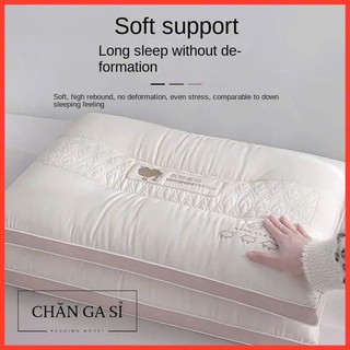 🌏LOẠI 1🌏 Gối Cotton Warm Sleep Công Thái Học Hổ Trợ Cột Cổ Vai Gáy, Êm Ái, Thoáng Mát, Gối Nằm Thấp
