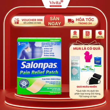 [🤝🏻CAM KẾT CHÍNH HÃNG] Cao dán Salonpas Pain Relief Patch (Hộp 5 miếng/ 3 miếng)