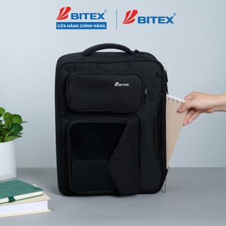 Cặp/ Balo laptop BITEX Pro C-05 Đen đa năng dành cho dân văn phòng/ học sinh cấp 2 cấp 3 nhiều ngăn, không gian lớn