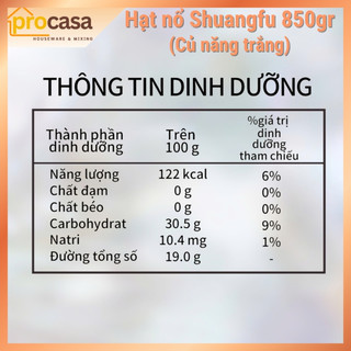 (ShuangFu) Hạt nổ củ năng Trắng 850gr - Nguyên liệu pha chế - Topping giòn ngon cho trà sữa trà trái cây