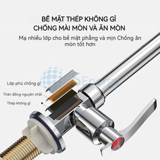 vòi rửa bát inox 304 vòi nước bồn rửa chén Vòi nước gắn tường Ống nước chống rò rỉ mềm 360 độ Vòi nước có bộ lọc phi20mm