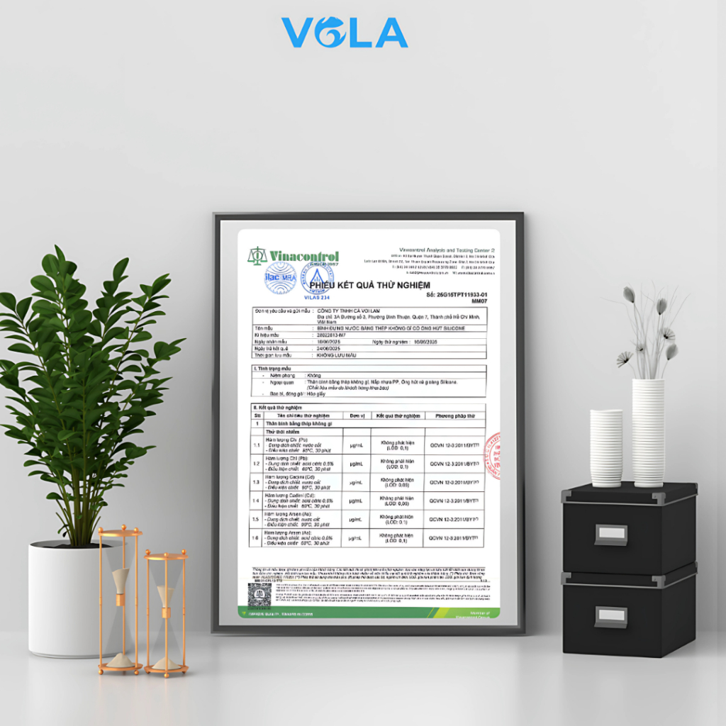 Ly giữ nhiệt VOLA 510ml inox 304, Cốc giữ nhiệt nhỏ gọn tiện lợi khắc tên miễn phí