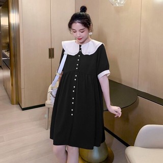 Váy bầu công sở ANAN thiết kế babydoll cổ bèo 2 lớp xinh