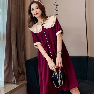 Váy bầu công sở ANAN thiết kế babydoll cổ bèo 2 lớp xinh
