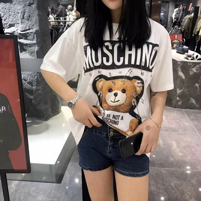 Áo thun  moschino teddy bear gim băng oversize