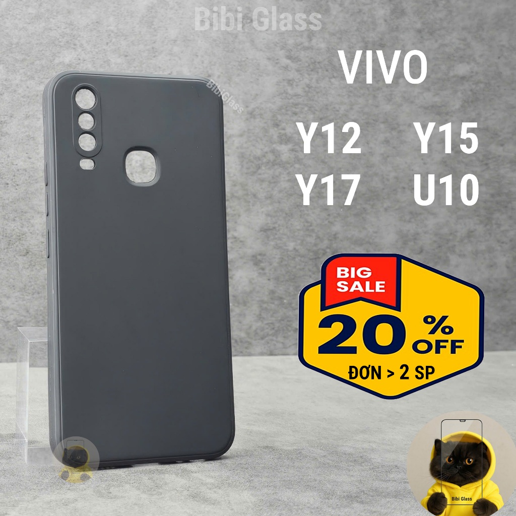 Ốp lưng Vivo Y12 / Y15 / Y17 / U10 bảo vệ cam điện thoại toàn diện cạnh vuông nhựa dẻo tpu bibi glass