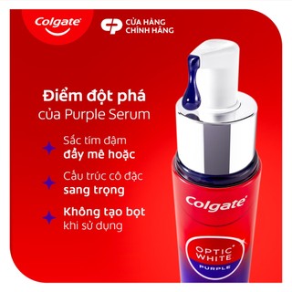 Bộ Kem đánh răng & Serum Colgate trắng răng Optic White Purple x IU - Trung hòa sắc vàng cho răng trắng sáng