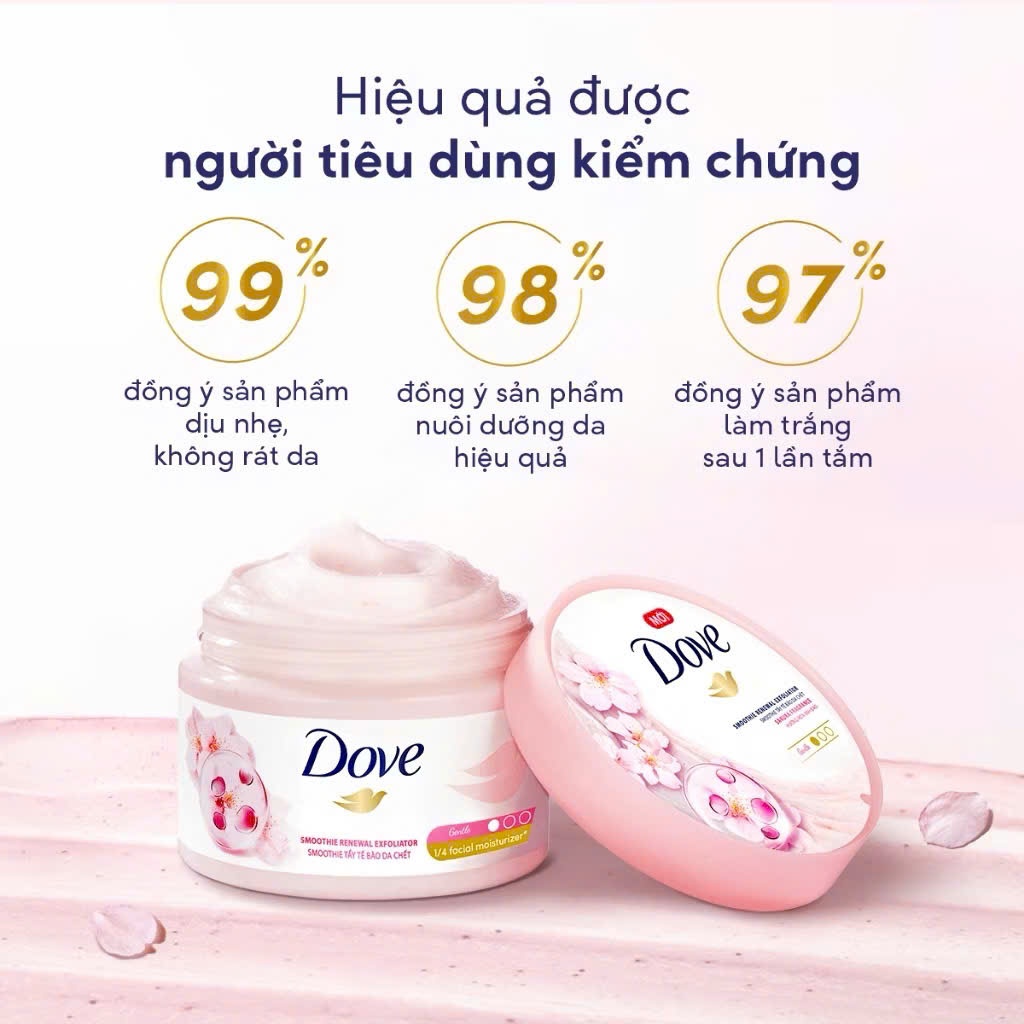 Tẩy Tế Bào Chết Body Dove Chăm Da Sáng Mịn 298g