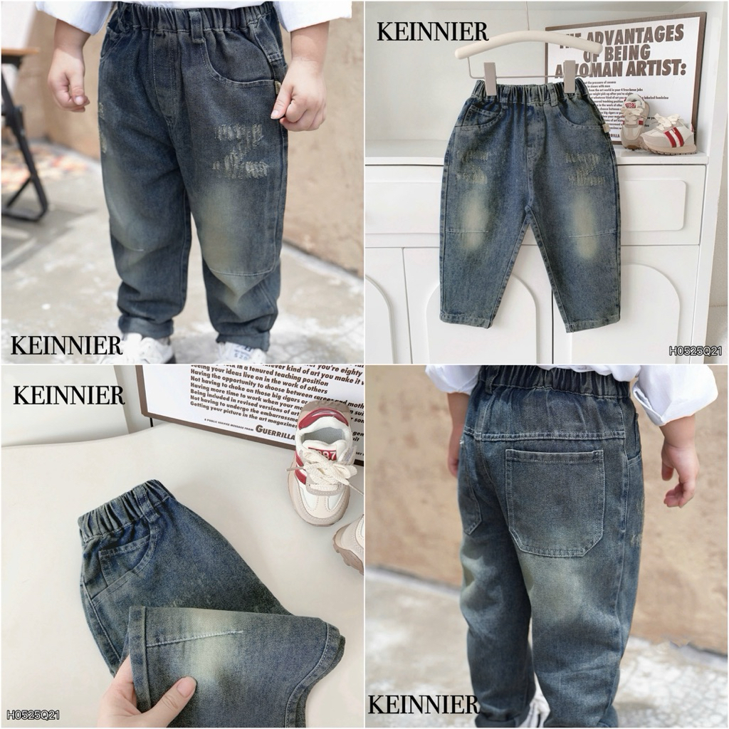 Quần Jeans Mài Z Bé Trai Form Baggy Trendy H0525Q21 Size 90-140 (11-26kg) Quần Bò Thời Trang Cá Tính