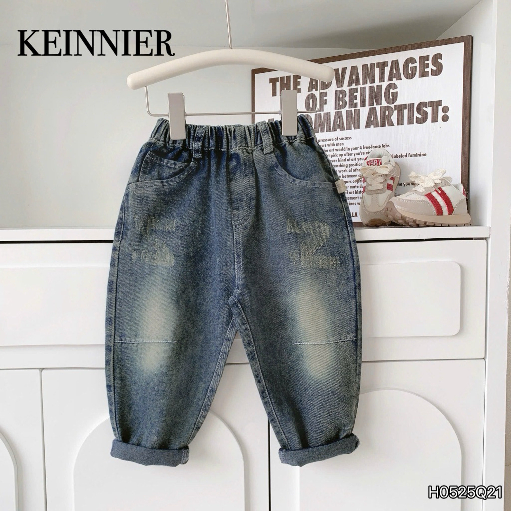 Quần Jeans Mài Z Bé Trai Form Baggy Trendy H0525Q21 Size 90-140 (11-26kg) Quần Bò Thời Trang Cá Tính