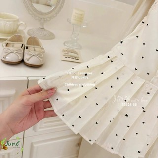 [B&G] Đầm váy ngang vai cổ sen xếp ly chấm bi dễ thương cho bé gái từ 10-42kg(2-12 tuổi)