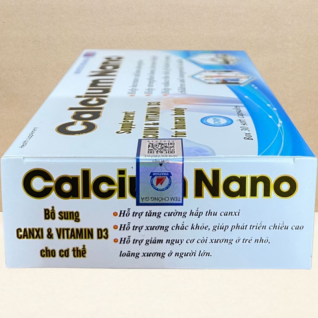 Combo 2 Hộp Calcium Nano Xanh Dương Vỉ 30 Viên - Rostex - Vinaphar - Vitamin Chữa Lành