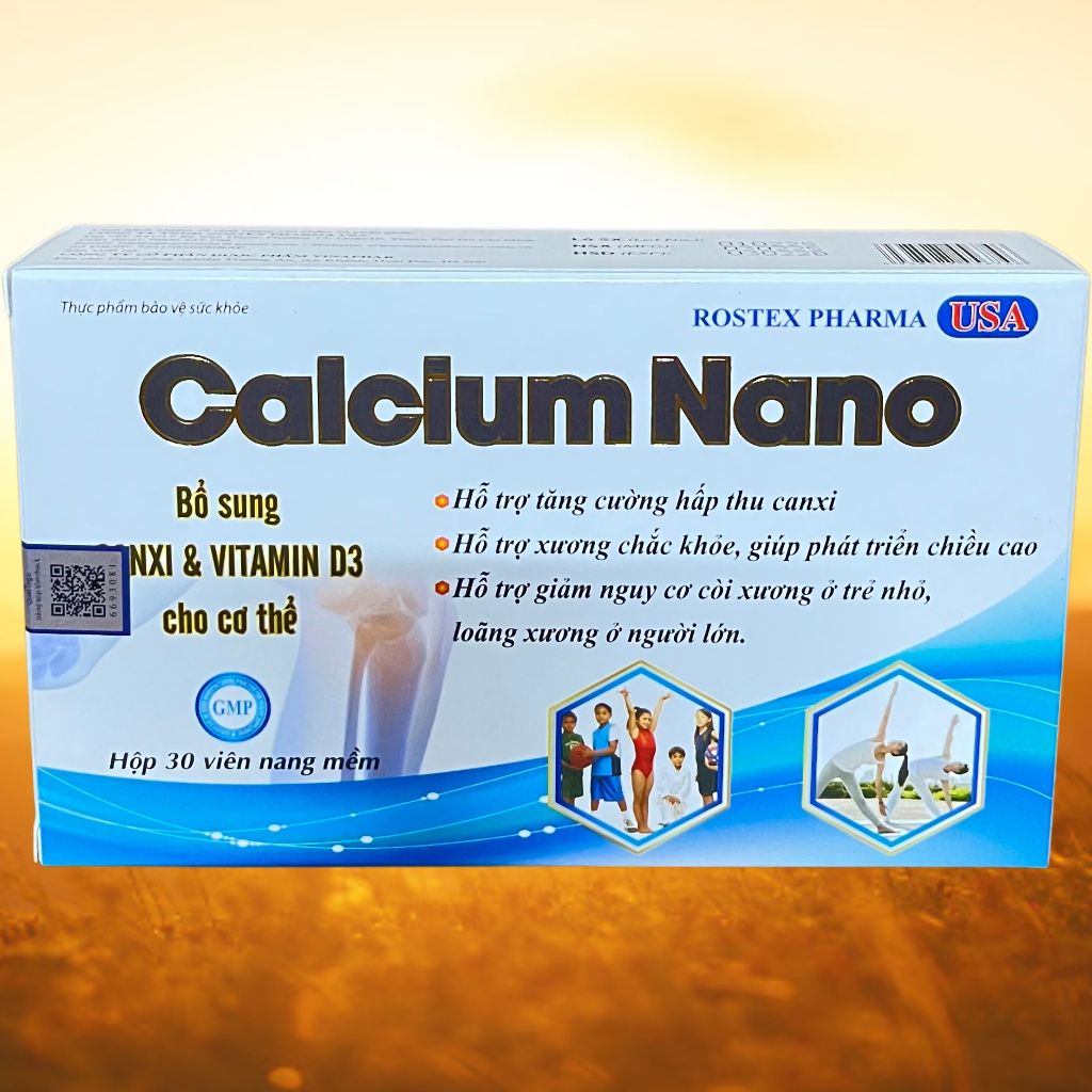 Calcium Nano Xanh Dương Vỉ 30 Viên - Rostex - Vinaphar - Vitamin Thanh Lọc