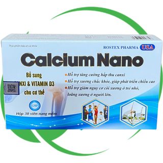 Calcium Nano Xanh Dương Vỉ 30 Viên - Rostex - Vinaphar - Vitamin Phục Hồi