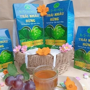 Hộp 40 gói trà túi lọc Bảo Khang, trái nhàu rừng, hổ trợ hạ mỡ máu, huyết áp