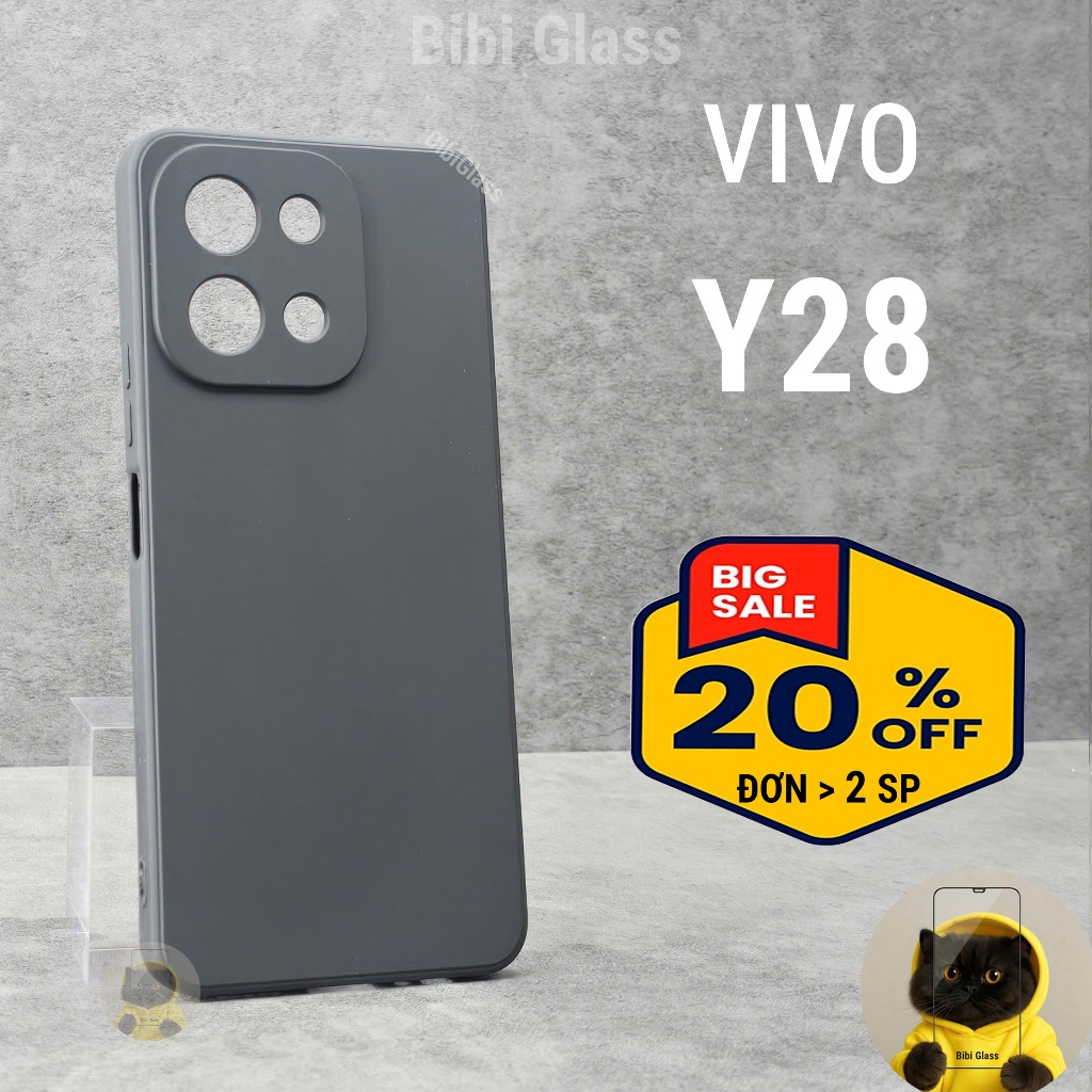 Ốp lưng Vivo Y28 4G bảo vệ cam điện thoại toàn diện cạnh vuông nhựa dẻo tpu bibi glass