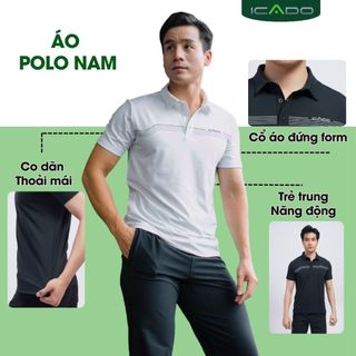 Áo Polo Nam ICADO HT102 Áo Thể Thao Tập Gym Chạy Bộ Vải Thun Lạnh Thấm Hút Mồ Hôi Tốt thegioidotap