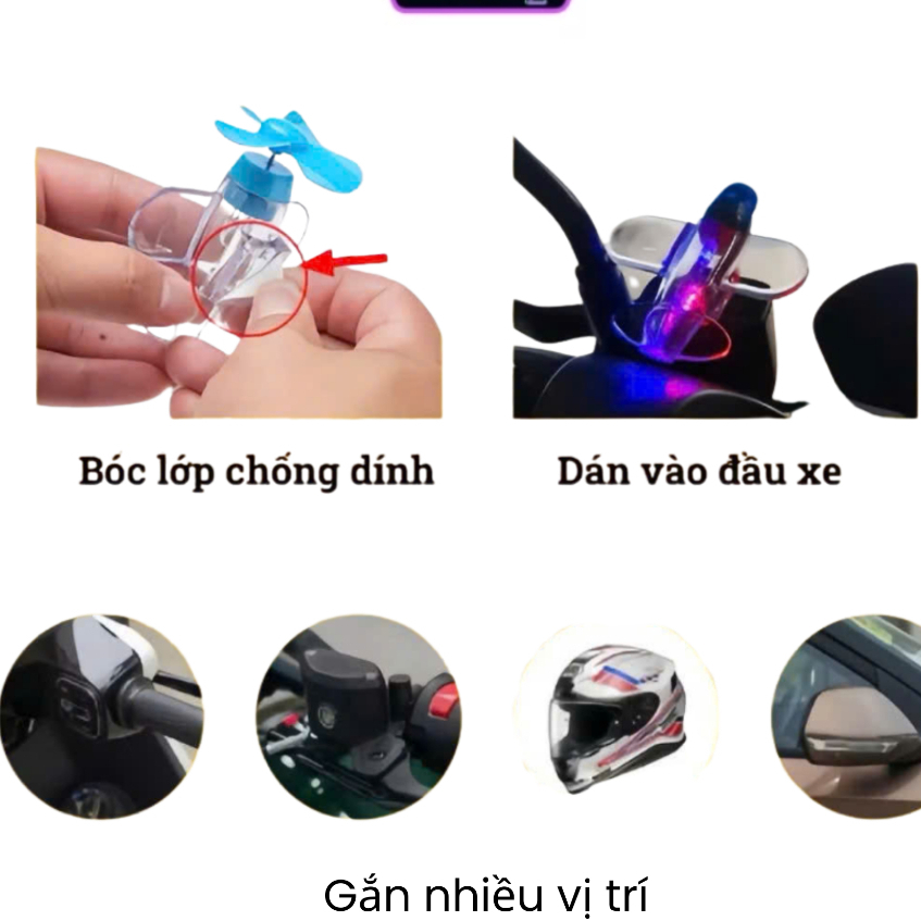 Máy Bay Đèn Led mini Phụ Kiện Trang Trí ôtô, Mũ Bảo Hiểm Xe Máy, Xe Đạp MILCA