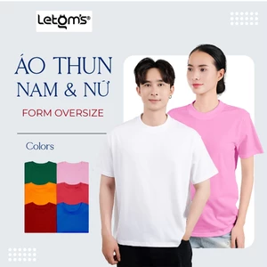 Áo Thun Form Rộng Nam Nữ LeTom's, Chất Vải Cotton 2C, Siêu Mát, Không Xù Lông