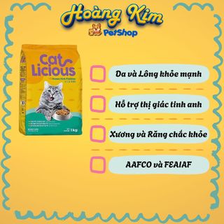 Thức ăn cho mèo Cat Licious ( 1kg ) Vị Cá Biển, Mèo trưởng thành tiêu chuẩn Châu Âu