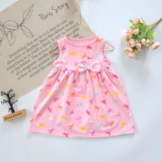 Váy nơ form đẹp hiệu Bunnybaby chất thun cotton 4 chiều cho bé 1-2 Tuổi