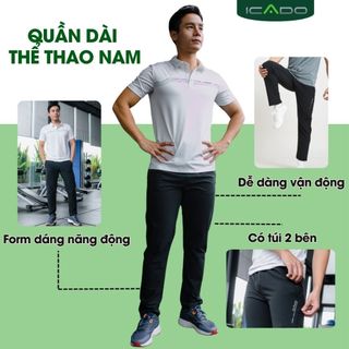 Quần Dài Thể Thao Nam ICADO AT6 Co Giãn 4 Chiều Quần Gym Chạy bộ Yoga Thấm Hút Mồ Hôi thegioidotap