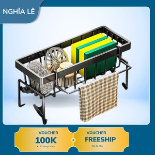 Kệ Đựng Đồ Rửa Chén 2 TẦNG ĐEN (Có khay)