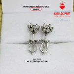 Khuyên tai nam nữ bạc xi bạch kim đá moissanite loại 1 D/FL, Bông tai nụ khóa vặn 6 chấu kim cương nhân tạo giống xoàn — ảnh 4