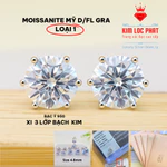Khuyên tai nam nữ bạc xi bạch kim đá moissanite loại 1 D/FL, Bông tai nụ khóa vặn 6 chấu kim cương nhân tạo giống xoàn — ảnh 1