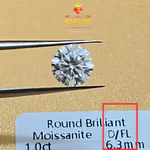 Khuyên tai nam nữ bạc xi bạch kim đá moissanite loại 1 D/FL, Bông tai nụ khóa vặn 6 chấu kim cương nhân tạo giống xoàn — ảnh 7