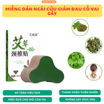 [12 miếng] Hộp 12 Miếng Dán Ngải Cứu Vai Gáy Giảm Đau Cổ Vai Gáy