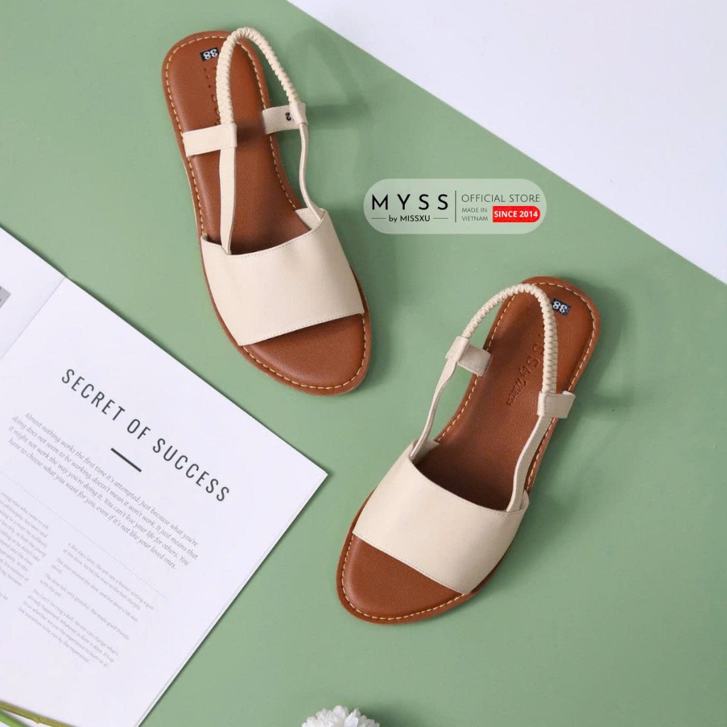Giày sandal nữ bản ngang to quai chun 1cm cao cấp MYSS - SD224