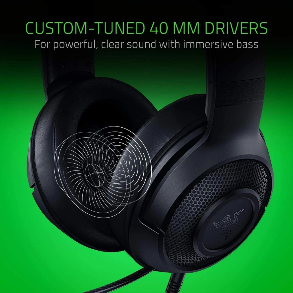 🎧Razer Kraken X Essential- Tai nghe Gaming Razer Jack 3.5mm Âm Vòm 7.1, Mic Chống Ồn, Siêu Nhẹ | BigBuy360 - bigbuy360.vn