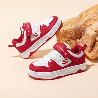 Sneaker unisex trẻ em HOBIBEAR EK2068 đỏ trắng, giày thời trang trẻ em phù hợp đi học đi chơi