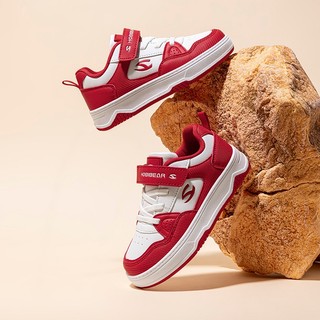 Sneaker unisex trẻ em HOBIBEAR EK2068 đỏ trắng, giày thời trang trẻ em phù hợp đi học đi chơi