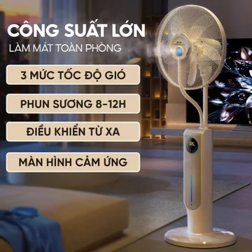 Quạt Phun Sương Hơi Nước Cao Cấp, Quạt Phun Sương Điều Hòa, Quạt Hơi Nước Điều Hòa Tạo Ion Âm Công Suất 85W