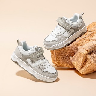 Giày sneaker bé trai HOBIBEAR EK2068 xám trắng có khóa dán và đế EVA chống trượt chính hãng