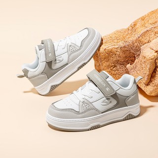 Giày sneaker bé trai HOBIBEAR EK2068 xám trắng có khóa dán và đế EVA chống trượt chính hãng