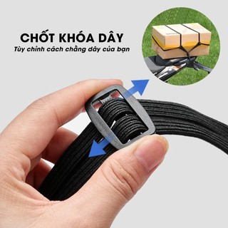 Dây Ràng Xe Máy 60cm + 90cm Bộ 2 Dây 4 Sợi Đàn Hồi | Dây Chằng Hàng Buộc Nón Bảo Hiểm Hành Lý
