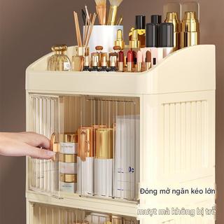 Kệ Tủ Mỹ Phẩm  Đa Năng 3 Tầng Gấp Gọn, Kèm Khay Đựng Son Tiện Ích, Chống Nước, Chất Liệu PP Bền Bỉ