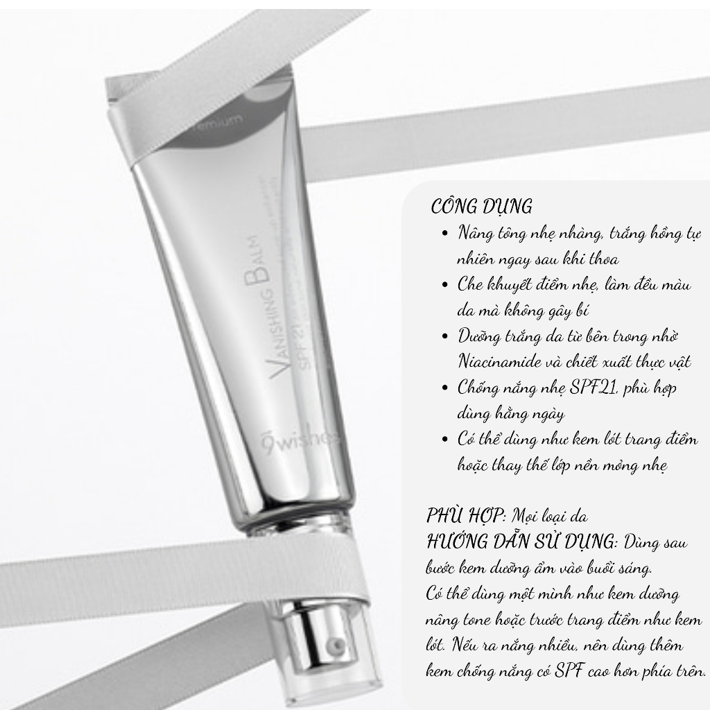 Kem Dưỡng Trắng Nâng Tone Wishes Vanishing Balm Premium SPF21/ Signature SPF 50+ PA++++ 50ml _ Olay