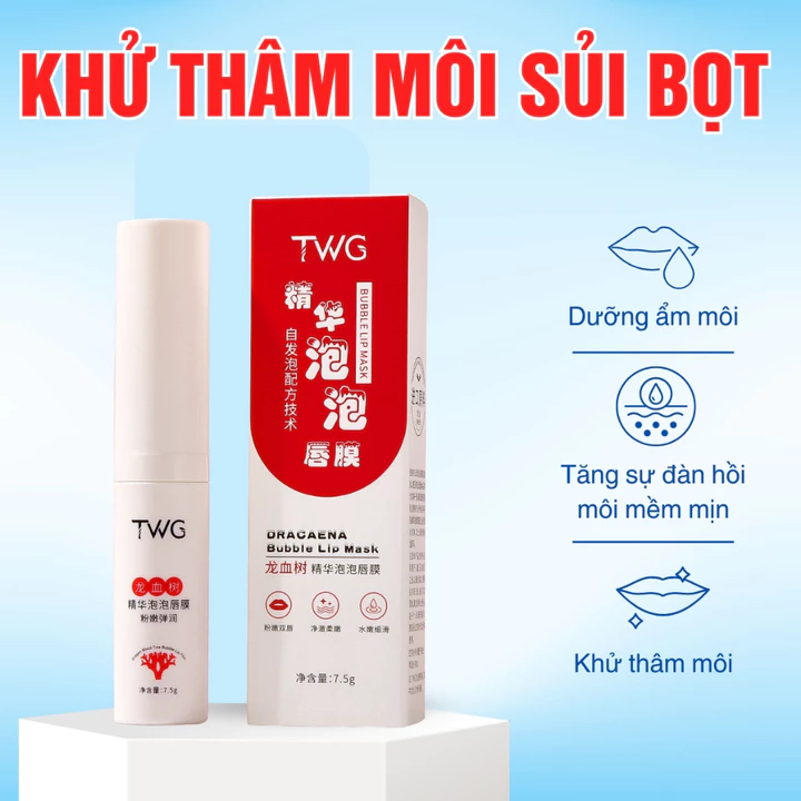 Khử Thâm Môi Sủi Bọt Tấm Thị Có Đầu Lăn Tiếp Xúc Môi, Tẩy Da Chết Môi Dạng Tuýp 7.5ml