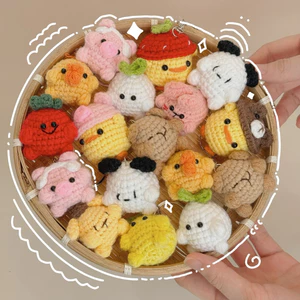 Móc Khoá Len Mini Animal Nấm Gà Thú Cosplay Đội Mũ Mushroom Handmade Dễ Thương
